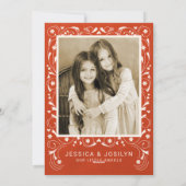 Kerstkaart met engel in volksstijl 'Vrede op aarde (Achterkant)