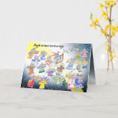 Kerstkaart met engelen in de hemel kaart (Gele Bloem)