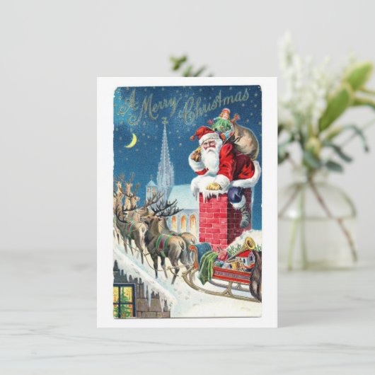 kerstkaart met envelop (Staand voorkant)