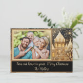 Kerstkaart met familiefoto (Staand voorkant)