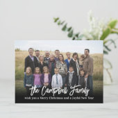 Kerstkaart met familiefoto (Staand voorkant)