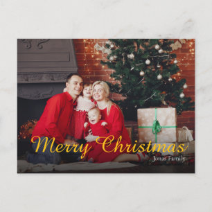 Kerstkaart met familiefoto feestdagenkaart