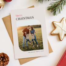 Kerstkaart met familiefoto portret