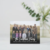 Kerstkaart met familiefoto vakantie ansichtkaart feestdagenkaart (Staand voorkant)