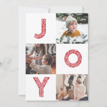 Kerstkaart met familiefoto van Joy