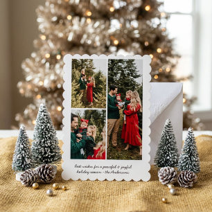 Kerstkaart met familiefoto voor de feestdagen