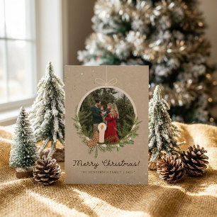 Kerstkaart met familiefoto voor de feestdagen