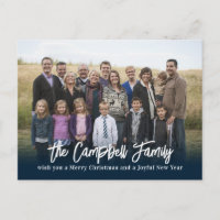 Kerstkaart met familiefoto voor vakantie-uitwissel