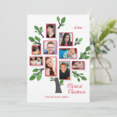 Kerstkaart met familiestamboom foto (Staand voorkant)