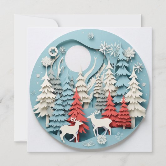 Kerstkaart met feestelijke decoratie (Voorkant)