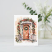 Kerstkaart met feestelijke decoratie (Staand voorkant)