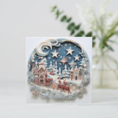 Kerstkaart met feestelijke decoratie (Staand voorkant)