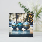 Kerstkaart met feestelijke decoratie (Staand voorkant)