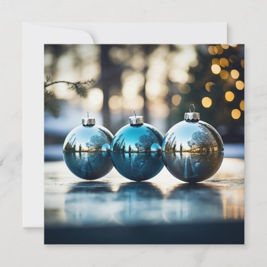 Kerstkaart met feestelijke decoratie (Voorkant)