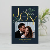 Kerstkaart met feestelijke feestelijke Folie Folie Feestdagenkaart (Staand Voorkant)