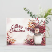 Kerstkaart met feestelijke groet (Staand voorkant)