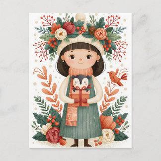 Kerstkaart met feestelijke groet briefkaart