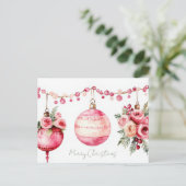 Kerstkaart met feestelijke groet briefkaart (Staand voorkant)