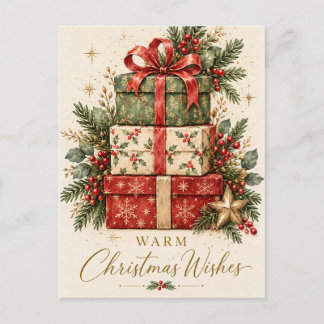 Kerstkaart met feestelijke groet briefkaart