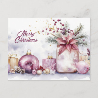 Kerstkaart met feestelijke groet briefkaart