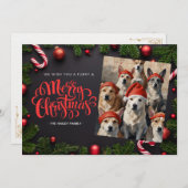 Kerstkaart met feestelijke huisdierfoto (Voorkant / Achterkant)