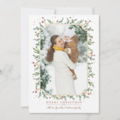 Kerstkaart met Festieve Bladeren (Voorkant)