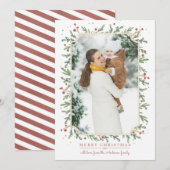 Kerstkaart met Festieve Bladeren (Voorkant / Achterkant)