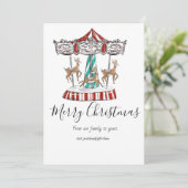 Kerstkaart met Festieve Rendieren Kaart (Staand voorkant)