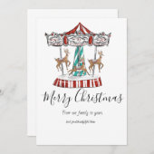 Kerstkaart met Festieve Rendieren Kaart (Voorkant / Achterkant)