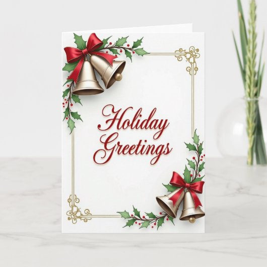 Kerstkaart met Festieve Script Kaart (Voorkant)