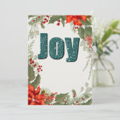 Kerstkaart met Festive Joy (Staand voorkant)