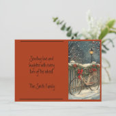 Kerstkaart met fiets (Staand voorkant)