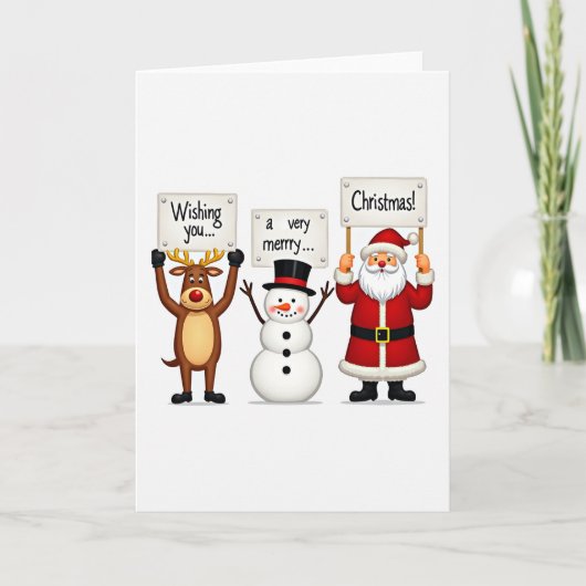 Kerstkaart met fijne kerstwensen kaart (Voorkant)