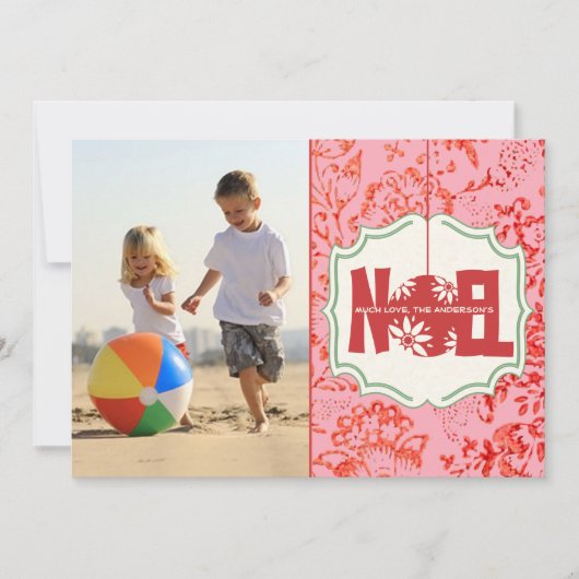 kerstkaart met Floral Noel (Voorkant)