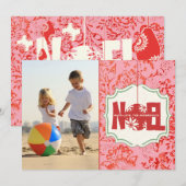 kerstkaart met Floral Noel (Voorkant / Achterkant)