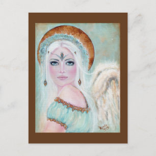 Kerstkaart met fluisterende engel van Renee L. Lav Feestdagenkaart