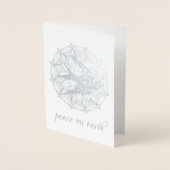 Kerstkaart met folie en vredesduif-mandala kaarten (Voorkant)
