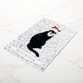Kerstkaart met folie van Santa Cat Folie Feestdagenkaart (Gedraaid)