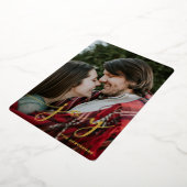 Kerstkaart met folie 'Vreugde' kerstkaart Folie Feestdagenkaart (Gedraaid)