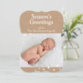 Kerstkaart met fonkelende lichten (Staand voorkant)