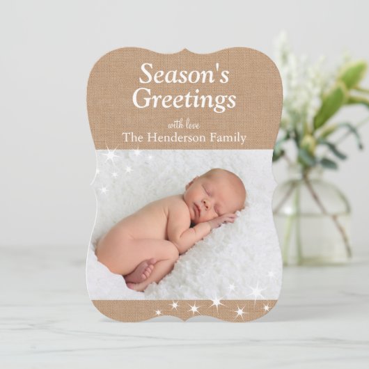 Kerstkaart met fonkelende lichten (Staand voorkant)