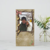 Kerstkaart met foto (Staand voorkant)