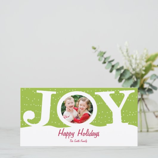 Kerstkaart met foto (Staand voorkant)