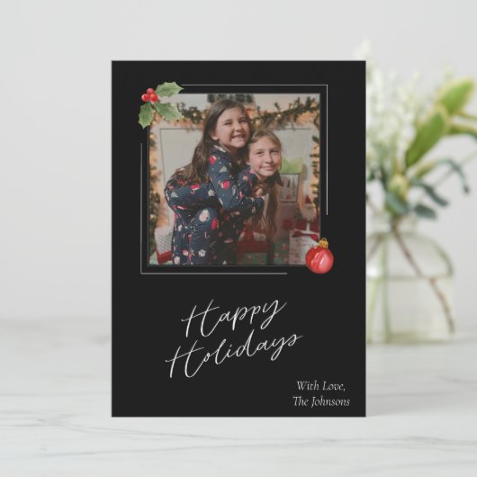 Kerstkaart met foto (Staand voorkant)