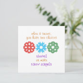 Kerstkaart met foto "Als het sneeuwt" (Staand voorkant)