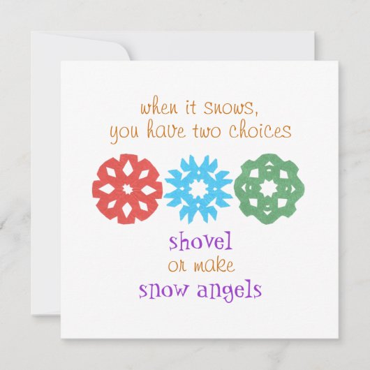 Kerstkaart met foto "Als het sneeuwt" (Voorkant)
