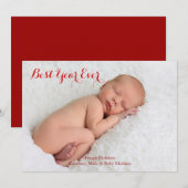 Kerstkaart met foto 'Beste jaar ooit' (Voorkant / Achterkant)