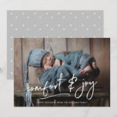 Kerstkaart met foto 'Comfort & Joy' (Voorkant / Achterkant)