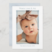 KERSTKAART MET FOTO | Eenvoudig Moderne Vrede Lief (Voorkant / Achterkant)