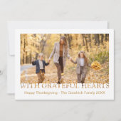 Kerstkaart met foto en dankbare harten (Voorkant)